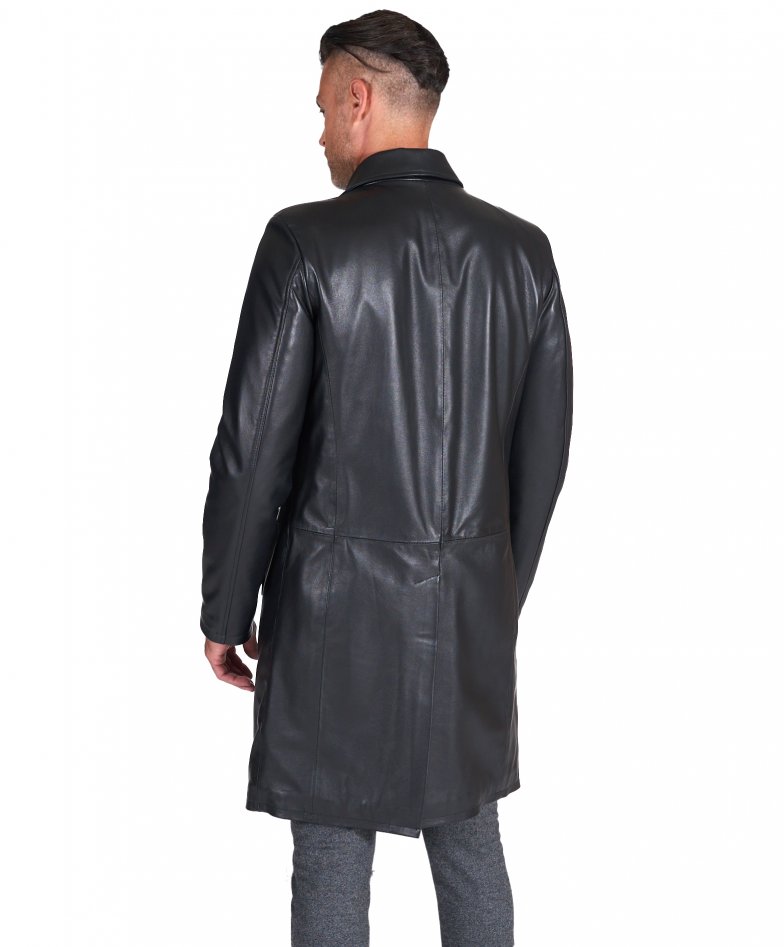 Veste longue cuir homme deals