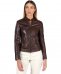 Giacca biker in pelle testa di moro effetto vintage
