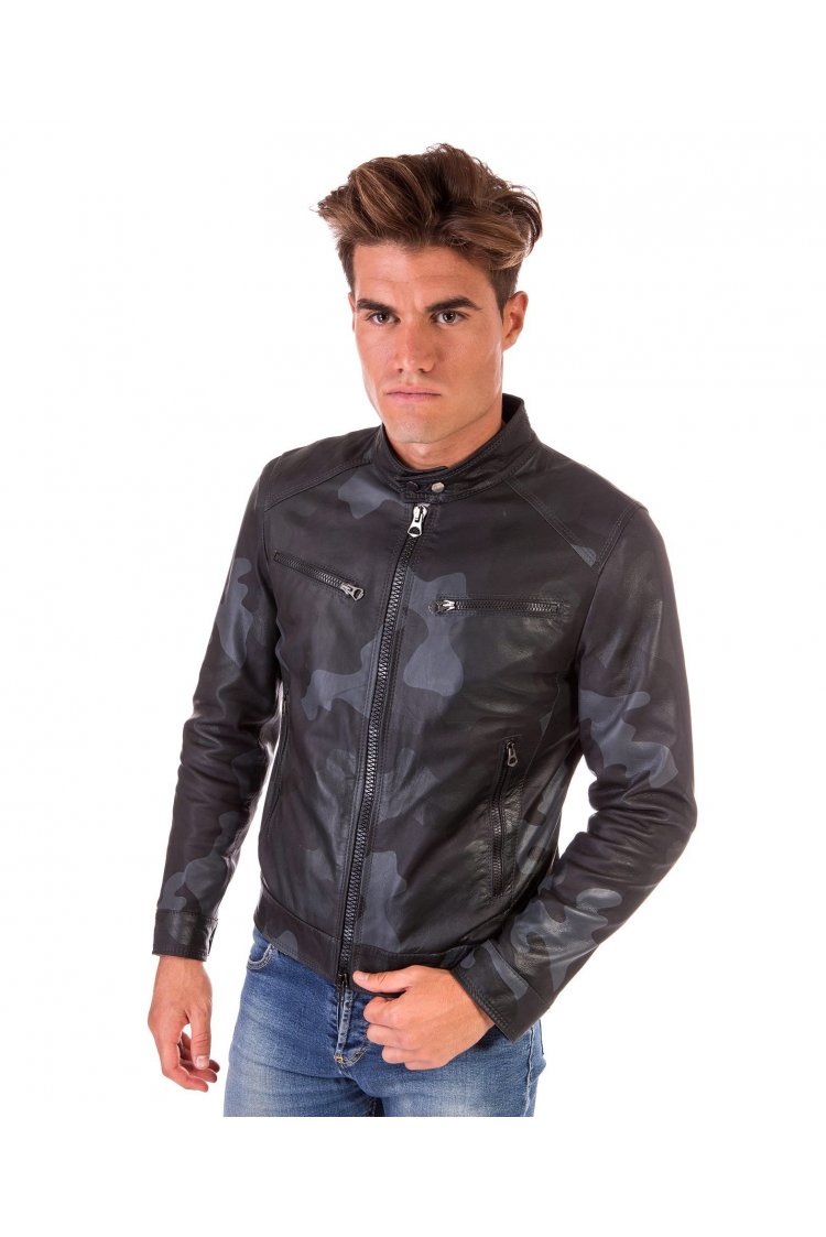 Blouson cuir militaire noir...