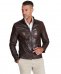 dunkelbraune lederjacke mit vier taschen und vintage-effekt