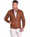 Bomber in pelle cuoio nappa effetto liscio