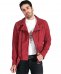 Chiodo biker in pelle nubuck vinaccio con cintura effetto anticato