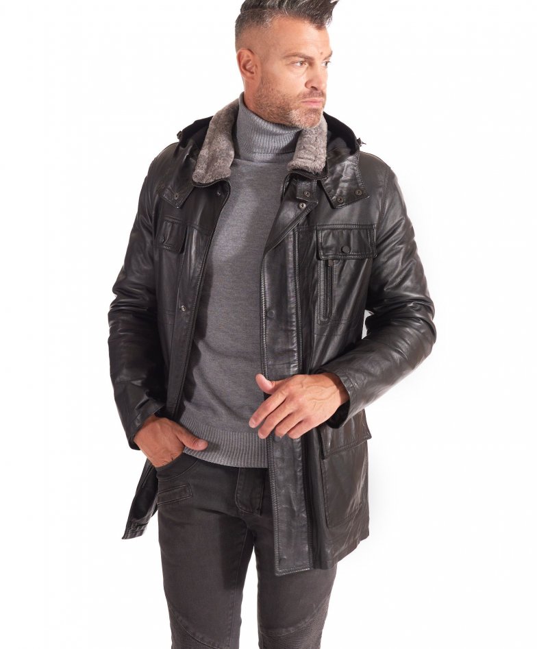 manteau en vrai cuir