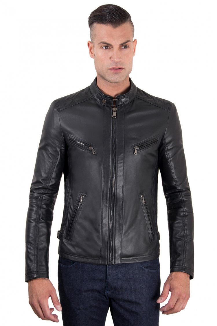 Veste cuir noir veste moto...