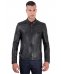 Giacca biker in pelle nera trapuntata nappa effetto liscio