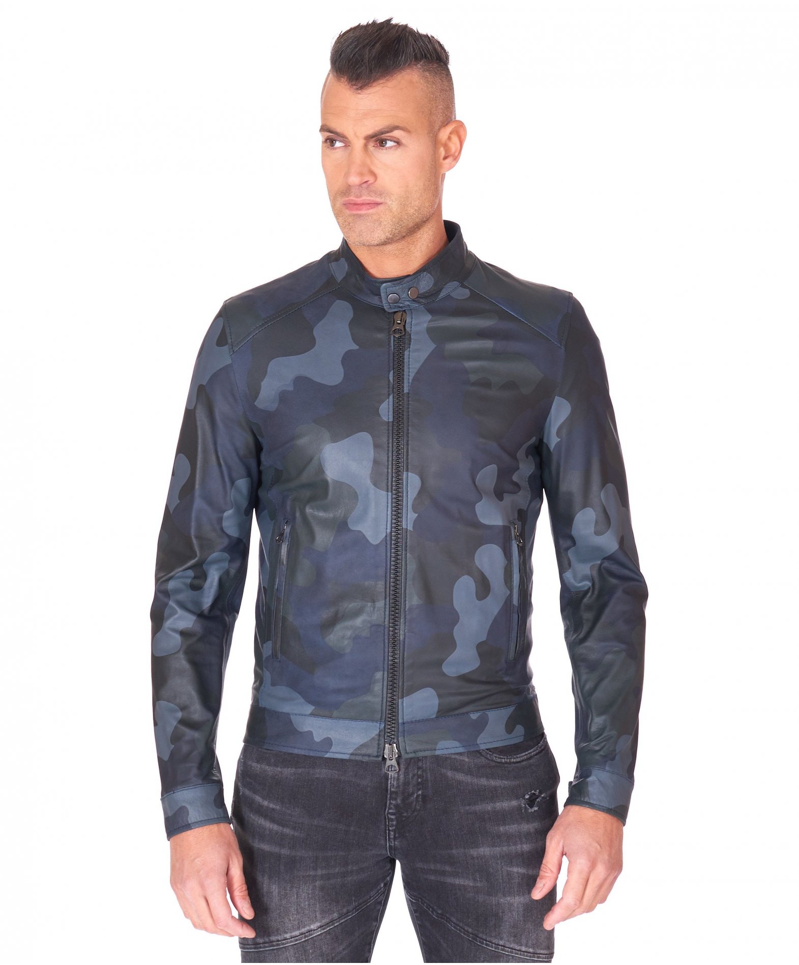 Blouson cuir on sale militaire homme