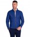 Giacca in pelle naturale blu elettrico con cerniera