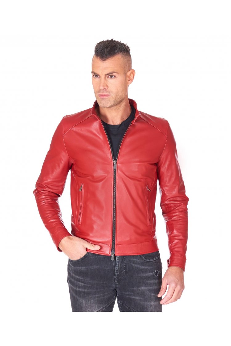 Blouson cuir roux veste...