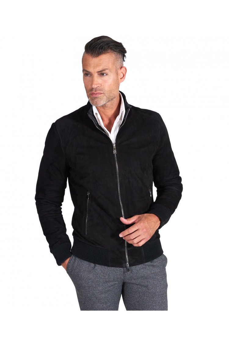 Blouson bomber cuir noir...