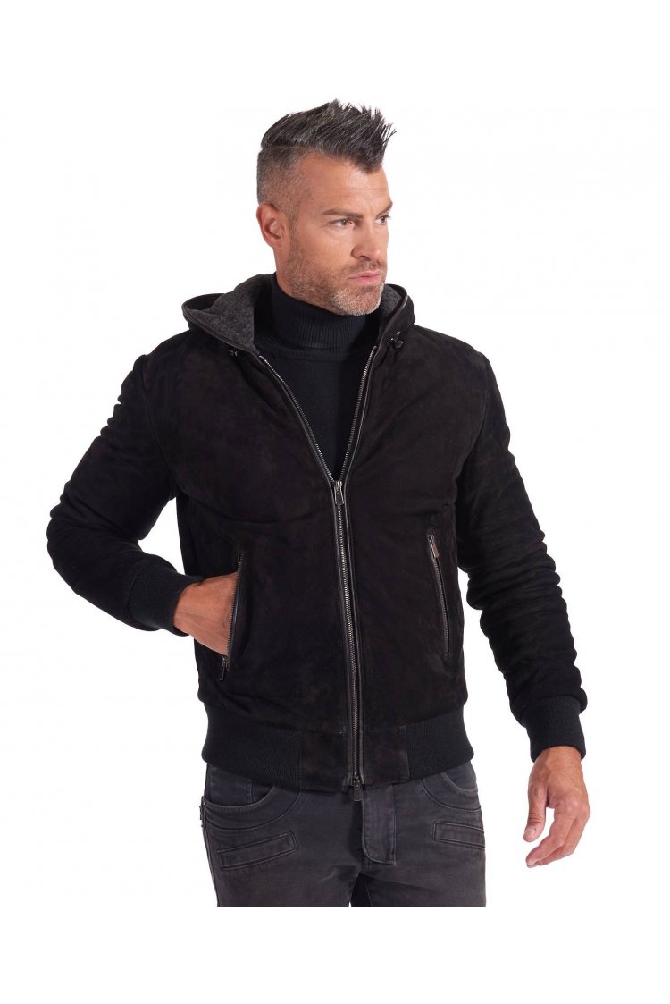 Blouson bomber cuir velours...