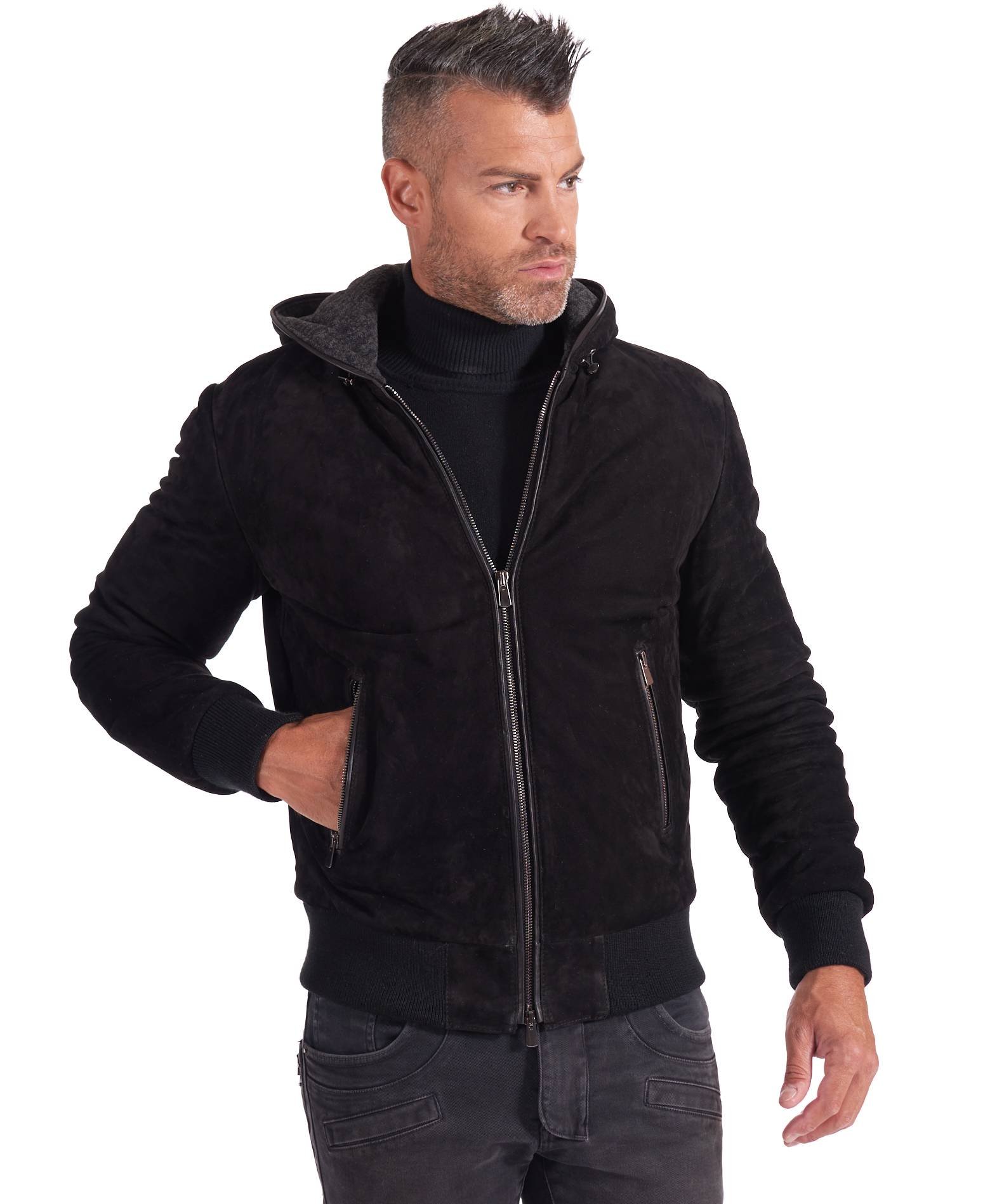 Veste Velour Noir Homme