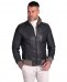 Giubbotto Bomber in pelle verde effetto vintage