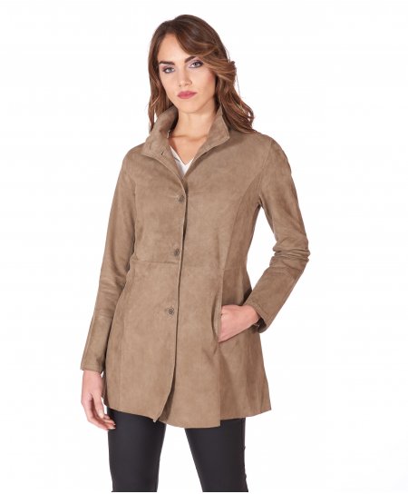 Manteau cuir boue sans...