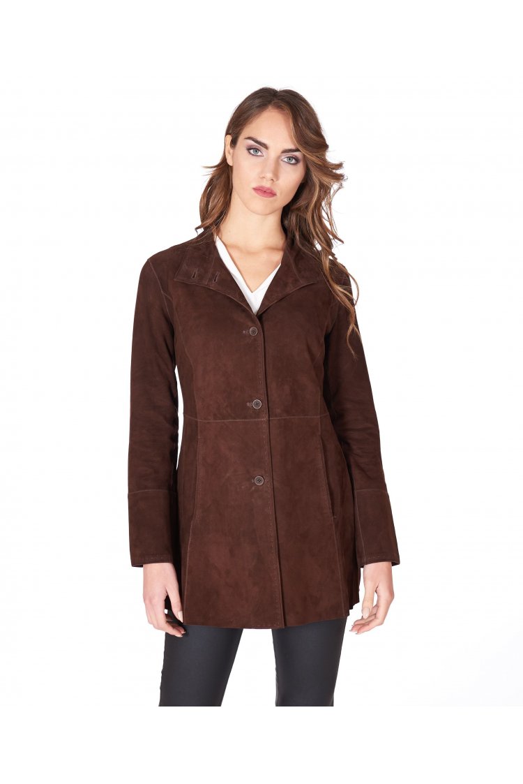 Manteau cuir marron foncé...