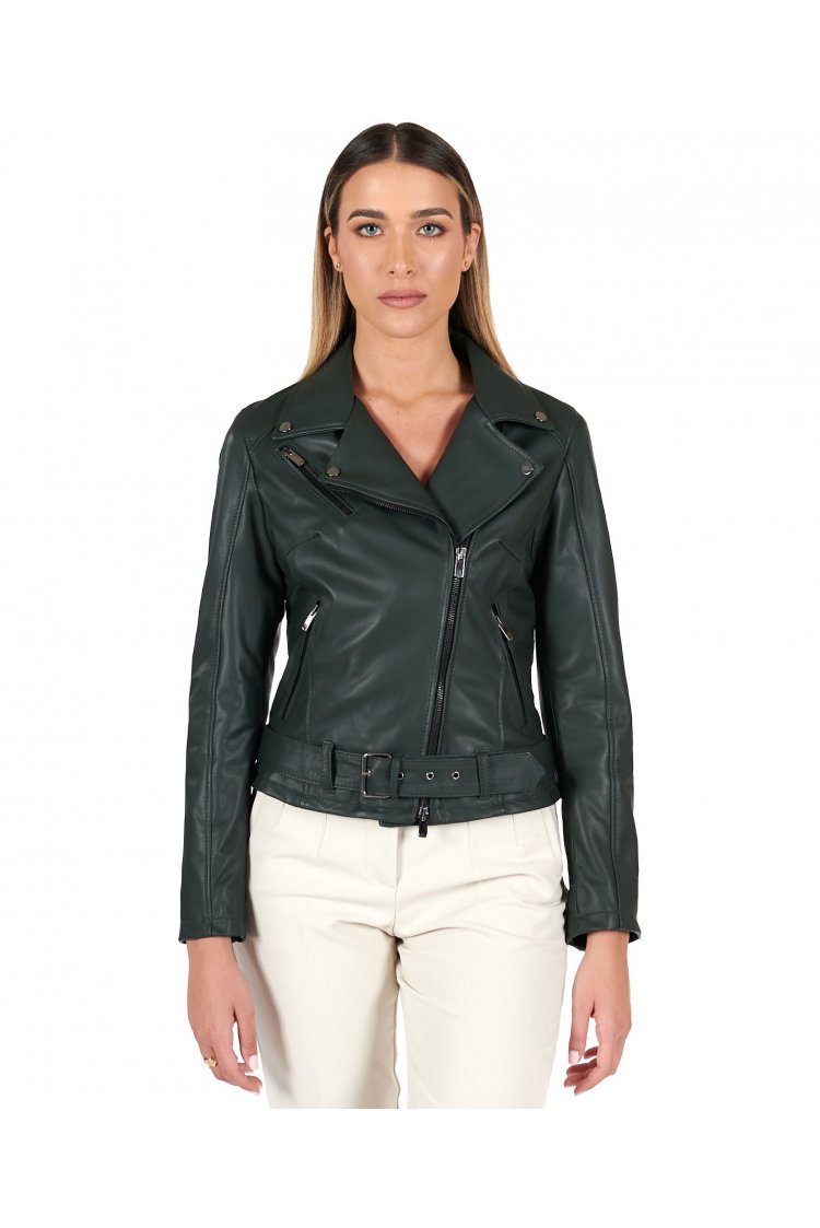 Blouson cuir naturel vert...