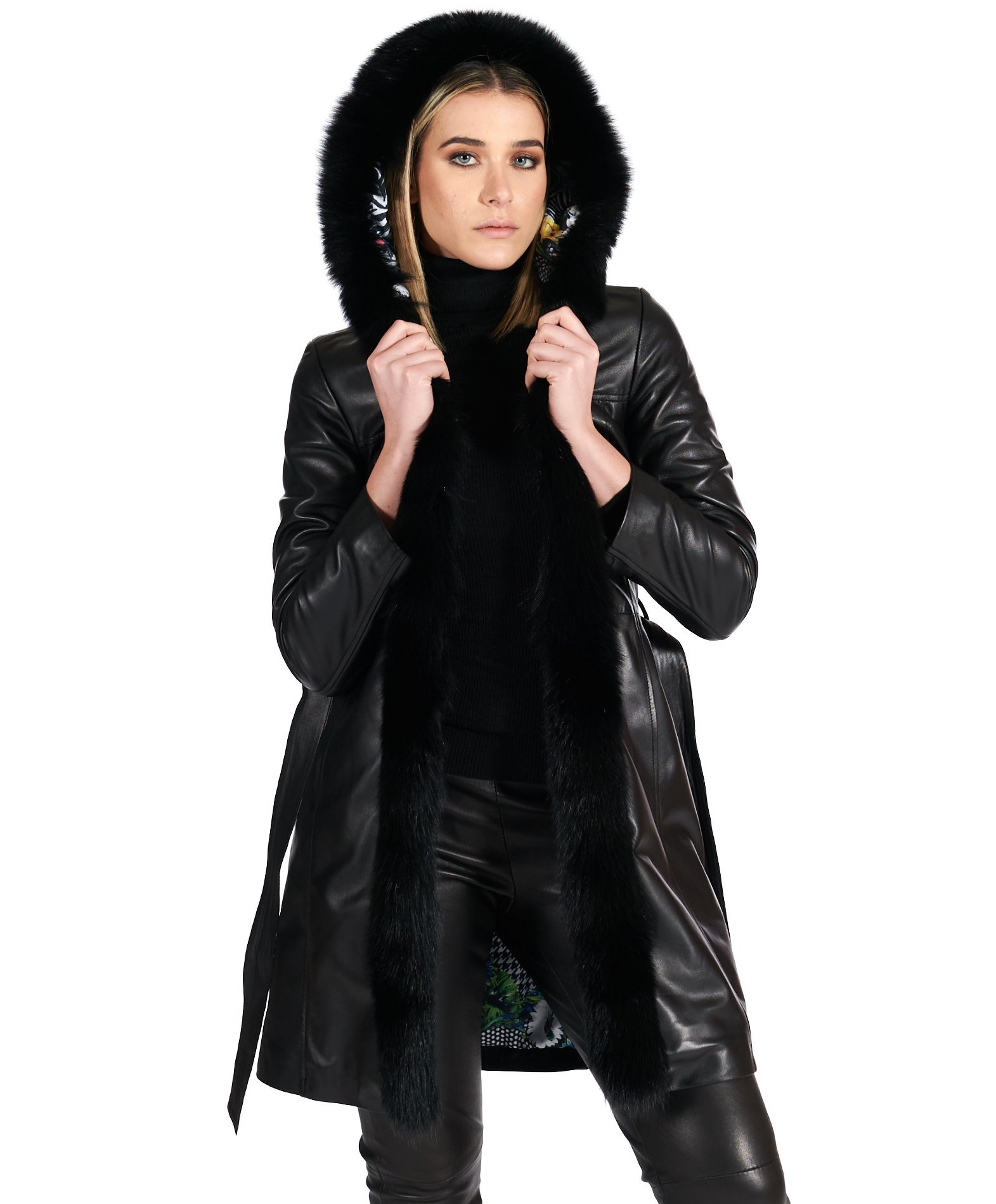 manteau cuir femme avec capuche