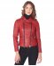 Giacca 3 in 1 in pelle rossa trapuntata pelle di agnello