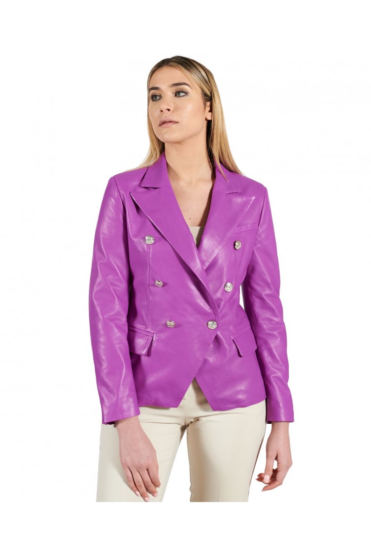 Blazer cuir naturel lilas...