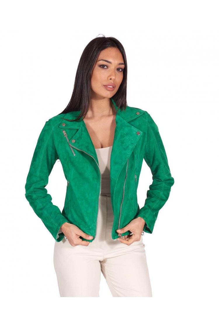 Veste cuir daim vert...