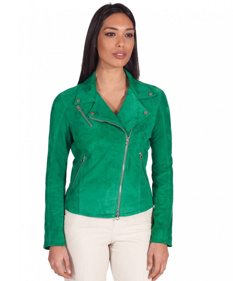 Veste daim online verte femme