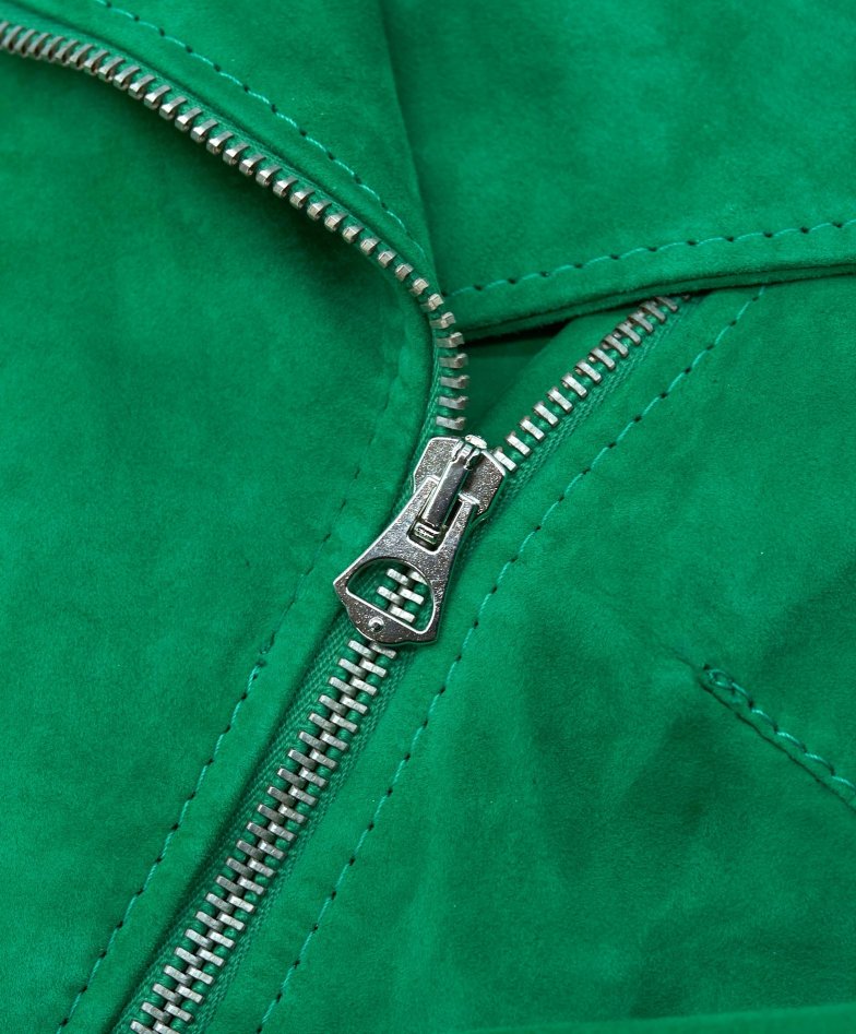 Veste en cuir femme motard vert D Arienzo