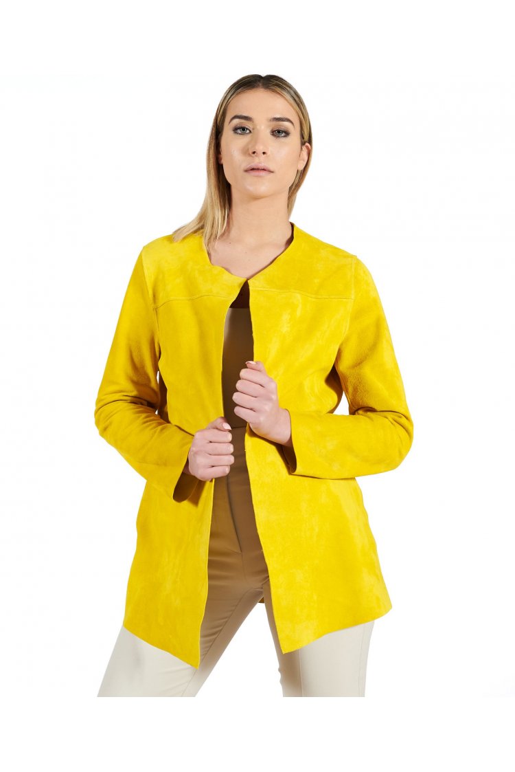 Chemise cuir jaune sans...