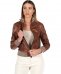 Bomber in pelle color cuoio effetto vintage