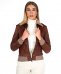 Bomber aviator in pelle color cuoio effetto vintage