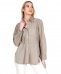 Camicia in pelle scamosciata fango vestibilità over
