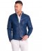 Giacca in pelle naturale colore blu denim con cerniera