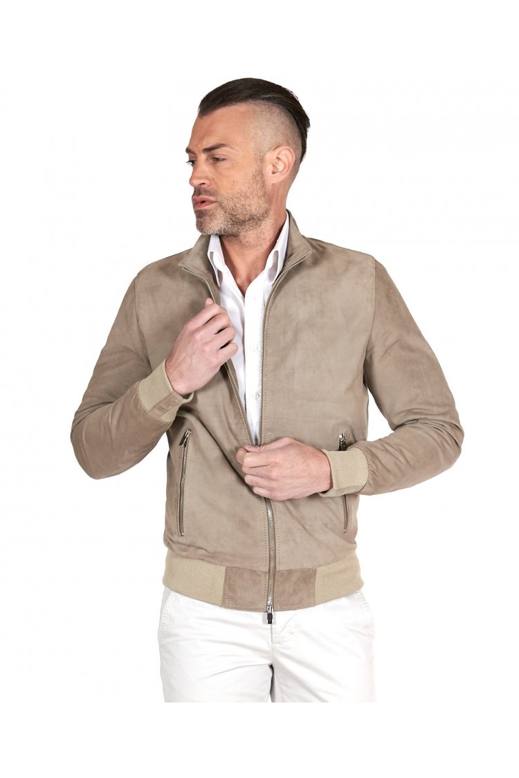 Blouson bomber cuir daim...