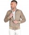 Giubbotto Bomber in pelle camoscio colore sabbia collo coreana