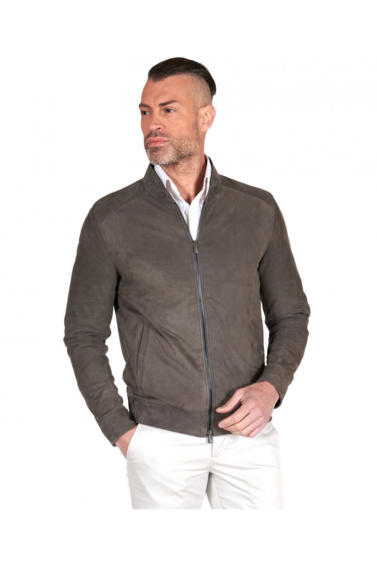 Blouson cuir gris veste...