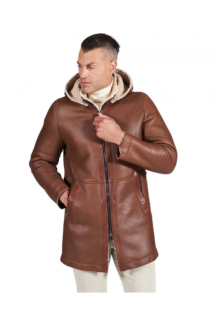 Manteau mouton cognac veste...