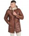 Cappotto montone cuoio Shearling uomo cappuccio staccabile