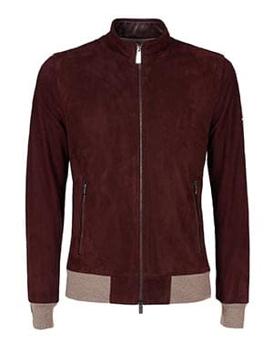 Giacca pelle bordeaux uomo