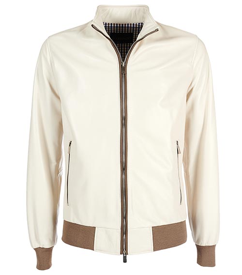 Bomber uomo pelle beige