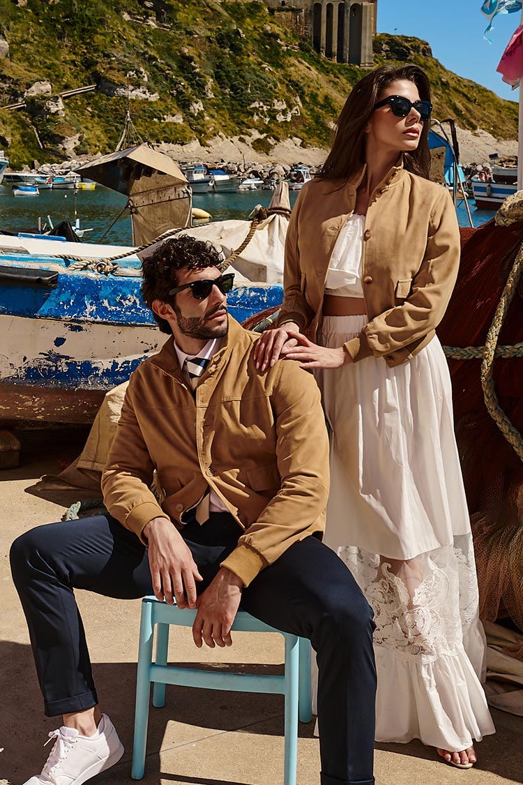 Bomber pelle scamosciate beige