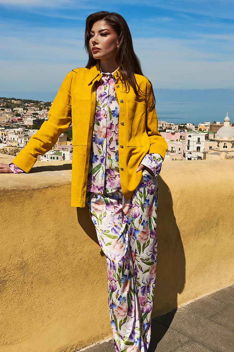 Camicia camoscio gialla